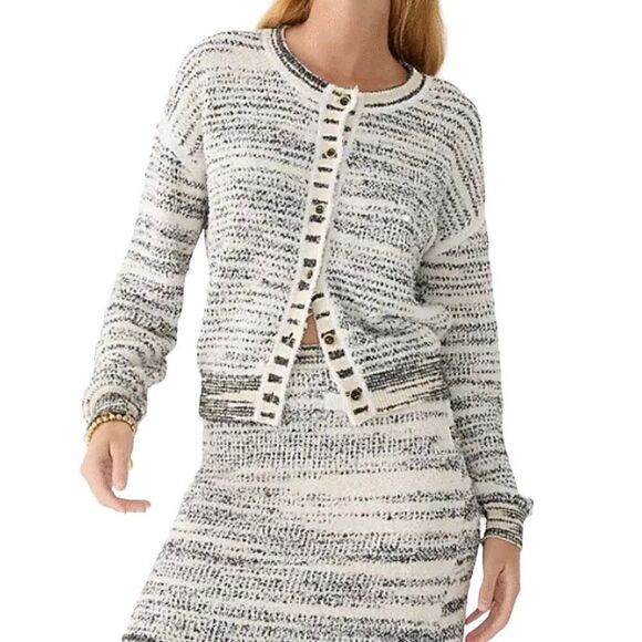 J. Crew Space-dyed textured cardigan sweater - Picture 1 of 15